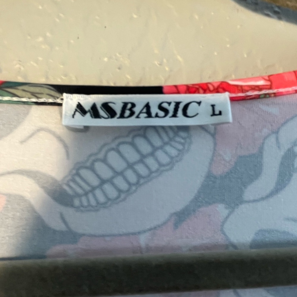 MSBASIC Y2K Skull and Floral Dress Large Festival Floral Skeletons Graphic - Picture 4 of 9